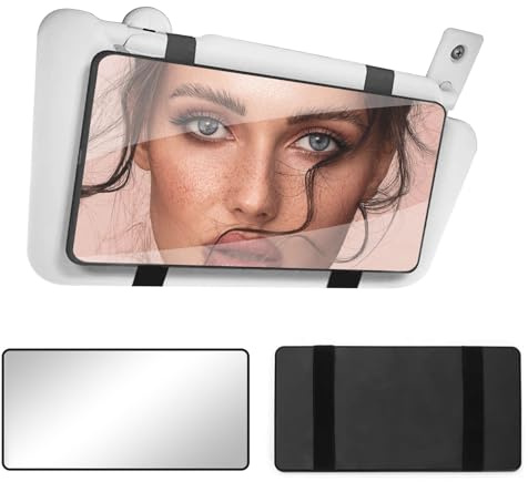 Sun Visor Mirror for Car with Elastic Strap, Universal Car Interior Cosmetic Mirror