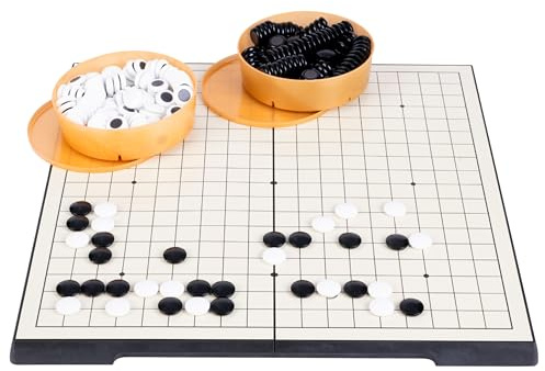 Engelhart Go Game Magnetic Folding Goban 36 x 36 cm – Travel Strategy Board Game with Storage Compartment and 361 Stones, Classic Japanese Game 250414
