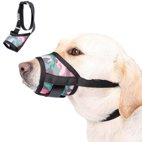 XFSRG Maulkorb für Hunde Einstellbare Weicher Maulkorb Atmungsaktive Haustier Maske, Erlaubt Hecheln und Trinken, für kleine, mittelgroße und große Hunde Stellt das Beißen, Bellen und Kauen(XL)