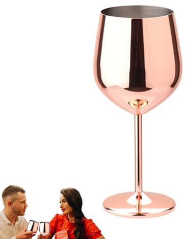 Générique Grandi bicchieri da vino in acciaio | Calici alti per il - Bicchieri a bocca liscia per feste, ristoranti, hotel e bar