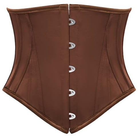 Scarlet Darkness Dam Steampunk Korsettbältre Vintage Lace Up Medeltid Bred Bältre, BRUN, 36
