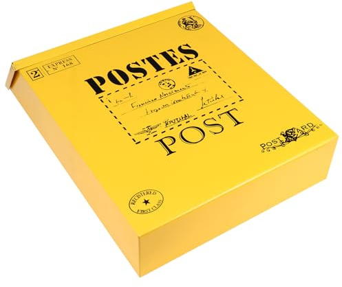Alipis Cassetta Postale da Parete in Lamiera di Ferro Antiruggine Gialla 29X22X6 CM Ganci per Appendere e Vano Porta Giornali Decorazione Vintage per Casa e Foto