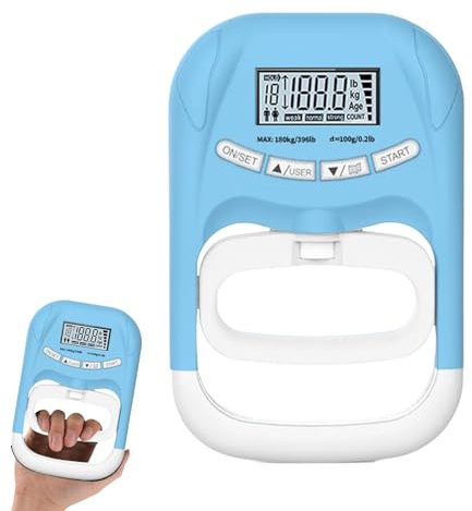 Tester di di presa manuale e dinamometro,180 kg strumento di misurazione elettrico con impugnatura - dinamometro elettrico per mano e presa, per recupero muscolare, allenamento sportivo ufficio