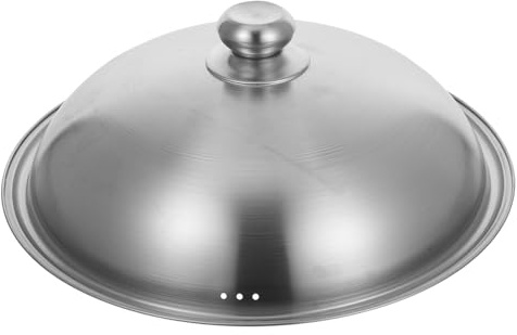 Gatuida Topfdeckel aus Edelstahl Deckel 16cm Rund Silber Praktisch und Zuverlässig zum Schutz vor Spritzern für Topf und Pfanne