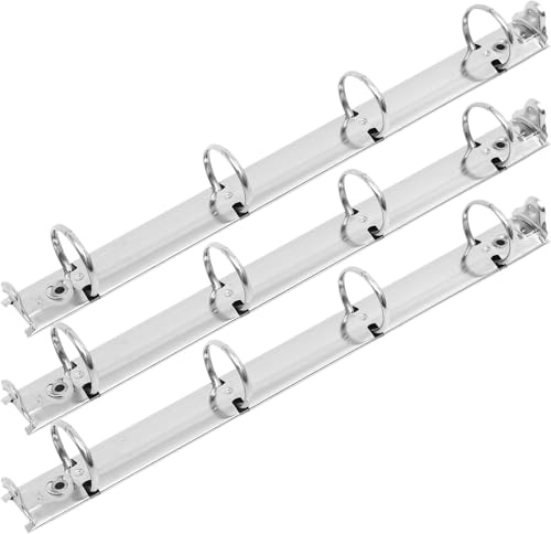 Alipis Set da 3 Meccanismi di Rilegatura in Metallo A4 4 Fori per Raccoglitori ad Anelli, Inserti per Dorso Raccoglitore, Clip di Fissaggio Robusta per Uso Ufficio e Quaderni Segmentati