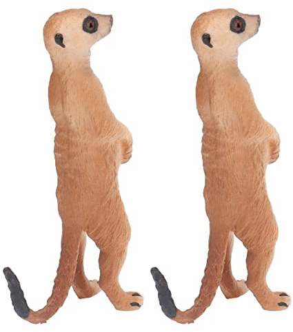 2-teiliges Erdmännchen-Modell, Lebensechte Tierfiguren, Kognitives Spielzeug für, Kleines Plastikspielzeug, Simulations-Schreibtischdekoration, Lerngeschenk
