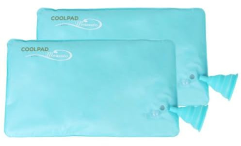 Set di 2 cuscini rinfrescanti Coolpad Museo Climsom – Cuscino in schiuma e acqua, fresco fino a 6 ore, sonno, emicranie, gambe pesanti – Imbuto incluso