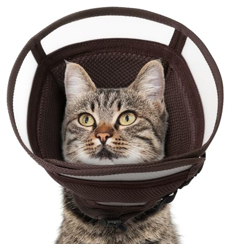 Hjyokuso Halskrause Hund, Halskrause Katze Klett, Halskrause Hund Leckschutz Für Kleine, Mittlere Und Groß Hunde, Halskrause Hund Katze Nach Op, Vorbeugung von Biss- Und Leckwunden, E-Kragen Braun S