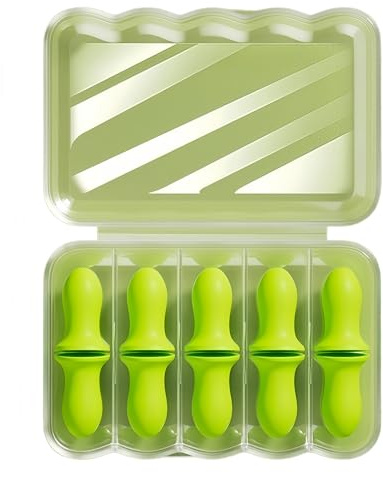 HSTWODE 5 Paar schlafen, ohrstöpsel, Geräuschreduzierung um bis zu 32db für tägliche Reisen, Schlafen oder zum Lernen (Fluoreszierendes Grün, Einheitsgröße)