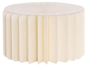 ALZATINA alzata colonna in carta 180gr. - colore Avorio - 20x12cm - con piano d'appoggio in plastica trasparente - ideale per decoro addobbo tavolo - Piano, alzata per torta dolci, e decorazioni