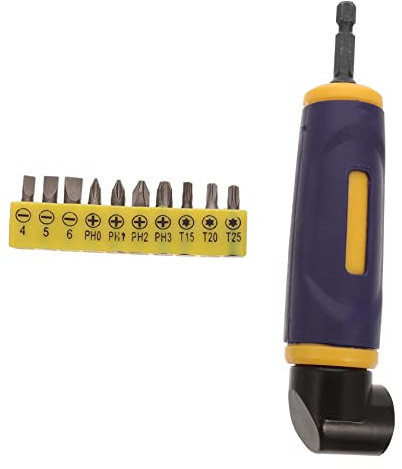 Operitacx 1 Juego De Adaptador De Ángulo Recto Inalámbrico Para Taladro Eléctrico Broca Universal De Plástico Acero Al Cromo Vanadio Destornillador De Ángulo Recto De 90 Grados