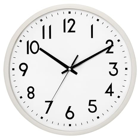 HZDHCLH väggklocka 20 cm tyst icke-tickande kvarts modern dekorativ klocka för kontor klassrum hem vardagsrum sovrum (beige ram)