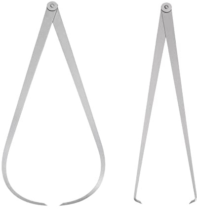 QUARKZMAN 2 Piezas Calibrador Fijo Interno/Externo 400mm 16 Pulgadas Acero Para Herramientas Junta De Fricción Fija Herramienta De Medición Interna Para Tallado Modelado Moldeado Plateado