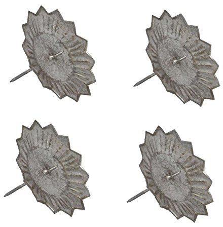 LB H&F Set 4 x Adventskranz Stecker Kerzenhalter (Kerzenstecker - Silber Metall)