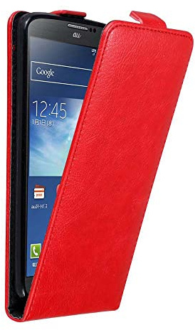 Cadorabo Custodia per Samsung Galaxy NOTE 3 in ROSSO MELA - Protezione in Stile Flip con Chiusura Magnetica - Case Cover Wallet Book Etui