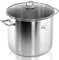 GEEZY Stainless Steel Stockpot with Lid 9L Cooking Pot with Lid Large Deep Casserole Pot Kitchen Cookware Double Handle Soup Pot