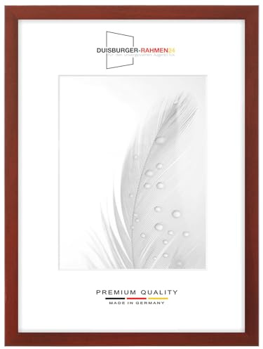 DR24 35x45 Bilderrahmen (Rot gewischt) nach Maß, 35 mm breiter MDF Holzrahmen inkl. entspiegelter Anti-Reflex Kunstglasscheibe, stabiler Rückwand, Biegestiften und Aufhängern