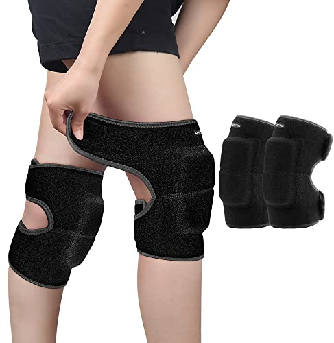 ONTYZZ Niños Rodilleras Ajustable Niños Niñas Protector de Apoyo de Rodilla con Almohadilla SBR Engrosada Guardia Envuelve para el Ciclismo Cuesta Abajo Bailando Voleibol Negro/M