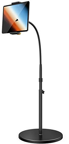 Lamicall Tablet Bodenständer, Tablet Halterung - Schwanenhals Halter mit Einstellbarer Höhe und Stabiler Basis von 4,8 KG, für iPad 12.9, iPad Air Mini 2 3 4, Switch, Tab, und Tablet mit 4.7-13 Zoll
