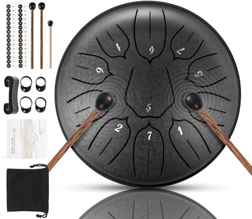 Harmuhos Legering stål tungtrumma 11 not 15 cm C-nyckel tank trumma handpan trumma panda balmy trumma slagverk instrument för meditation underhållning musikalisk utbildning konsert sinne helande yoga