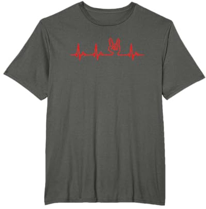 Heavy Metal Herzschlag Musik Rock Festival Pommesgabel T-Shirt