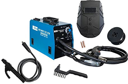Güde Universalschweissgerät Uni-Mig 125 SYN (230 V, 4 in 1, 120 A max. Schweißstrom, 20-120 A Regelber., inkl. Elektrodenhalter, Schlauchpaket, Masseklemme, Schlackenhammer, Schweißschild & Fülldraht)