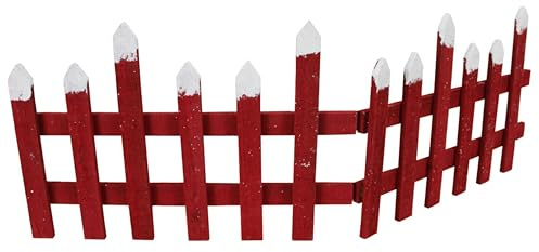 F.G.F. Import Export 2 x 928 Wooden Picket Fence Red 90 x 25 cm One Size 928