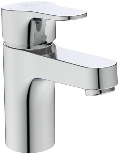 Ideal Standard BD077AA Cerabase Waschtischarmatur H80, mit Push-Open-Ventil, Ausladung 10,6 cm, Chrom