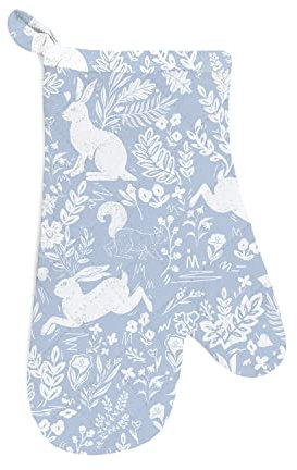Le Chateau Textiles William Morris Inspired Forest Life Light Blue Single Oven Glove/Gauntlet