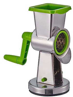 BESTonZON Râpe à Fromage Rotative Acier Inoxydable avec 3 Tambours et Corps en Plastique Robuste Ustensile Cuisine Multifonction pour Fromages Fruits Légumes Noix et Chocolat