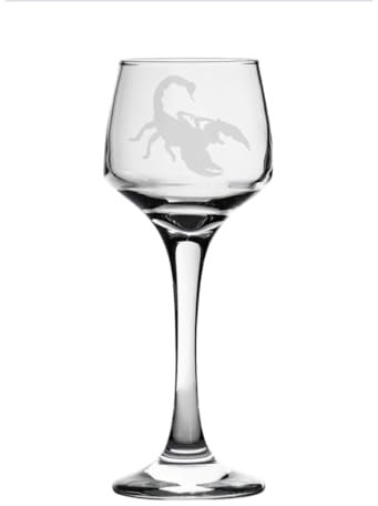 Scorpion Engraved Sherry Glass, Animal Gift for Women, Gift for Men