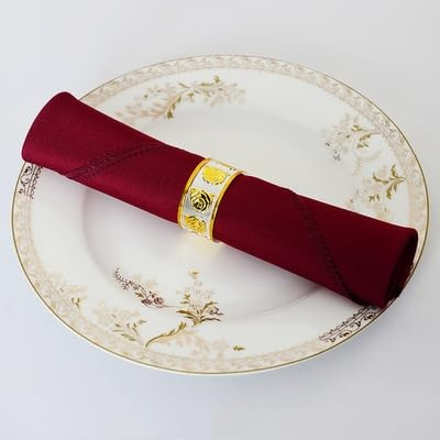 Servietten 8er Pack Stoffservietten 48x48cm Hochzeitsservietten Wiederverwendbare Servietten Tischdekoration für Geburtstag, Feiern,Weihnachten Abendessen Cafe Restaurant Essen, Küche -Weinrot