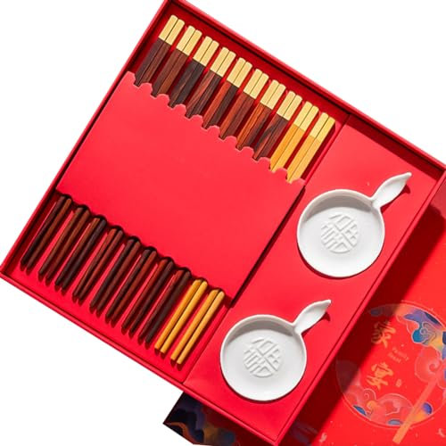 ZHOUXIAO Juego De Regalos De Palillo Reutilizable De Madera Premium, Palillos Personalizados Personalizados Grabados con Nombres Personalizados, Oro De Madera Natural Chinos W