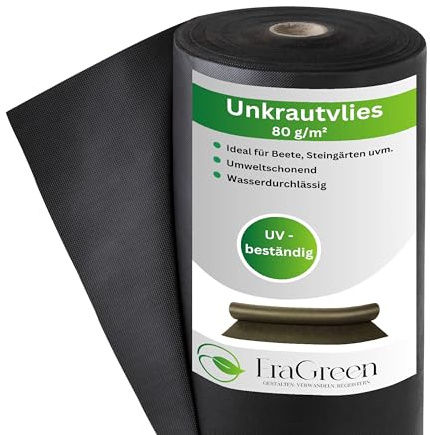 EraGreen Premium Unkrautvlies 80g/m² - 2m x 20m Gartenvlies wasserdurchlässig und UV-stabil - Unkrautmatte ideal für Garten und Hochbeet - umweltfreundliche Mulchfolie