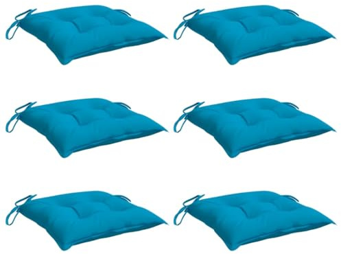 vidaXL Palettenkissen 6 STK., Sitzkissen mit Schaumstofffasern, Rückenkissen für Außen Innen, Sitzpolster Palettenauflage, Hellblau Oxford-Gewebe
