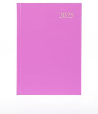 Collins Essential ESSA53.50-25 Business-Terminplaner 2025, A5, Wochenplaner mit Ledernarbung, Hardcover, Rosa