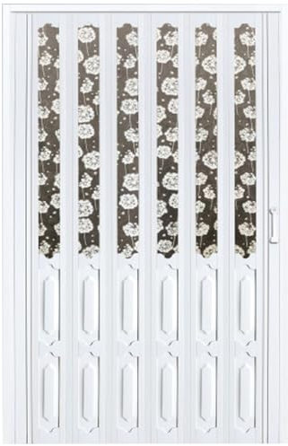 Puerta Plegable Puertas Interiores Plegables De PVC Para Oficina, Puerta Corredera De Acordeón Para Cobertizo Exterior, Puerta Divisoria De Habitaciones, Puerta De Granero Doble/sencilla ( Color : Whi