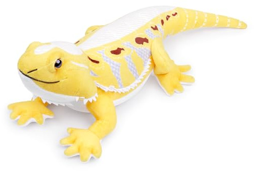Tiny Heart Juguete de SimulacióN de Peluche de Lagarto, Lindo Juguete de Lagarto con PatróN Amarillo, ColeccióN de Almohadas de Lagarto de Peluche Suave, Regalos NavideñOs de Reptiles para 15.7”