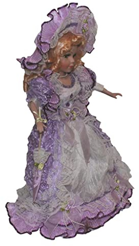 EHJRE Robe en Dentelle de Porcelaine de 40 Cm, Poupée Debout avec Support,