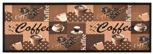 ShGaxin Küchenbodenmatte Waschbar, Küchenläufer, Teppich Küche, Küchenteppich, Teppich Flur Läufer, Küchenmatte, Kaffee Braun 45x150 cm
