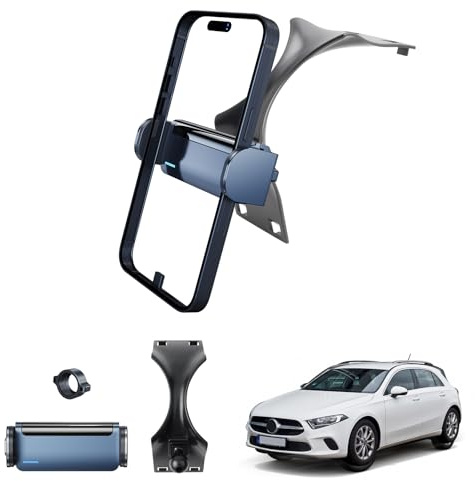 Coleya Soporte Móvil Coche Compatible con Mercedes Benz A-Class W177 V177 2019-2024/ GLA CLA 2020-2024, Soporte para Teléfonos Eléctricos, Rotación de 360°, Compatible con Todos Smartphones 4-7