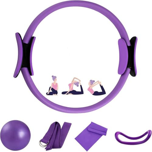 Generisch Pilates Ring Set, Pilates Essentials Kit für Frauen, Yoga Ball Widerstandsring, Pilates Ring Set, Pilates Kreis Ring für Beine Arme und Oberschenkel Gewichtsverlust