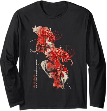 Retro Spider Lily in Giappone Soft Grunge Pastello Goth Estetica Maglia a Manica