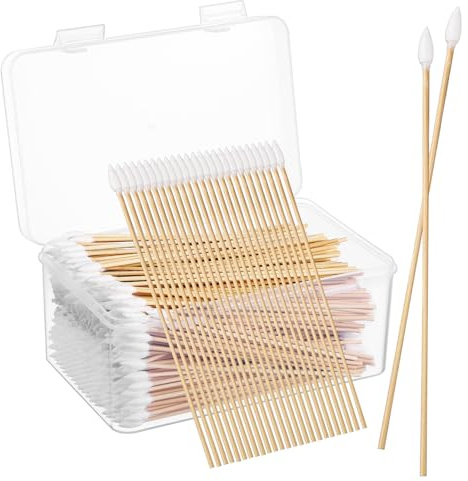 DINHEAROM 500 Stück Präzisions-papierstiel Wattestäbchen Mit Feiner Baumwollspitze Sanfte Reinigung Für Ohren Nägel Make-up-entfernung Und Elektronikpflege Lang Vielseitig Einsetzbar