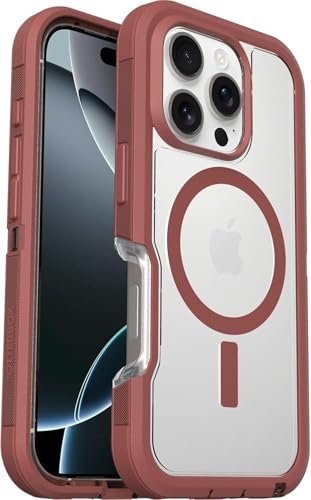 OtterBox Schutzhülle für Apple iPhone 16 Pro Defender XT Serie, keine Einzelhandelsverpackung, transparent, Ziegelrot