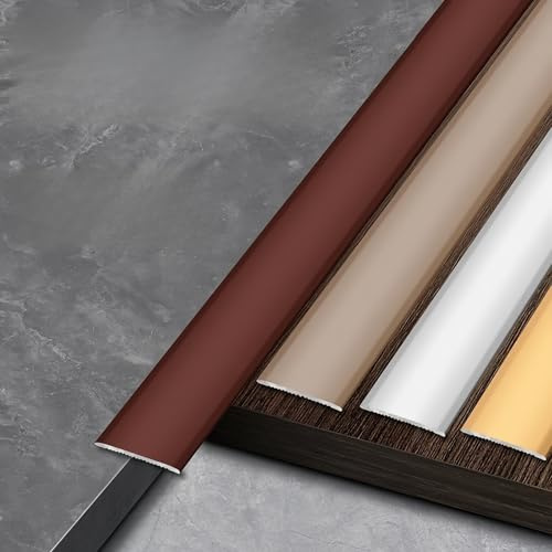 Coayuou Übergangsprofile 125cm* 2 Stück Tür Übergangsschiene Arbeitsplatte Abschlussleiste Pflegeleicht Aluminium Profil Flach Ideal Für Laminat, Fliesen & Teppich(Schwarz,10mm)