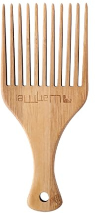 Curly Pick – Long Tooth Wooden Comb, Anti-Static Volumizing | Natural Wood Pick Comb for Thick Curls, Coily Afro, Styling Tool for Home Salon, Daily Grooming, Frizz-Free Lift