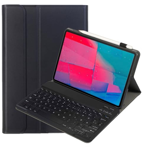 leleyo Tastatur hülle für Lenovo Tab M10 Plus 10,3 Zoll FHD (TB-X606F/TB-X606X) / K10 (TB-X6C6) Hülle mit Tastatur magnetische abnehmbare für Tab M10 Plus QWERTZ Deutsches Layout,Schwarz