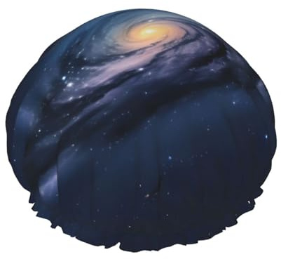 Bonnet de douche doux avec imprimé galaxie de l'univers de la Voie lactée pour homme et femme Chapeau réutilisable léger et bonnet de bain pour cheveux