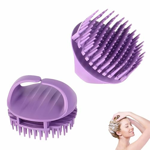 2 Pezzi Massaggiatore Cuoio Capelluto Spazzola Massaggio in Silicone Morbido per Shampoo Stimola la Crescita Capelli Esfoliante Anti-Forfora Bagnati Asciutti